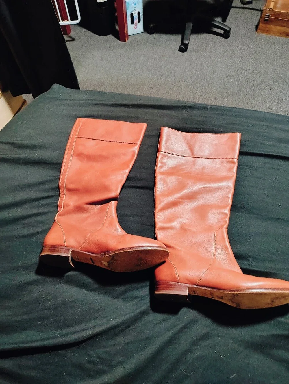 J. Crew Tall Leather Over-the-Knee Boots in Chestnut
